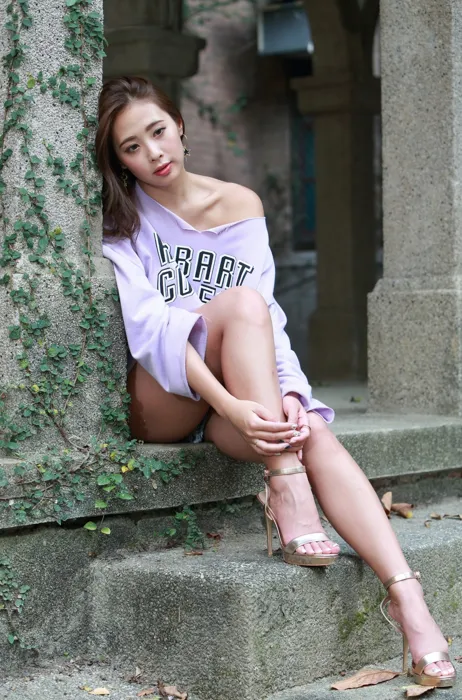 [Mzsock] NO.064 Su Xiaoan denim shorts, high heels and beautiful legs travel photo street photography#[93P]-83